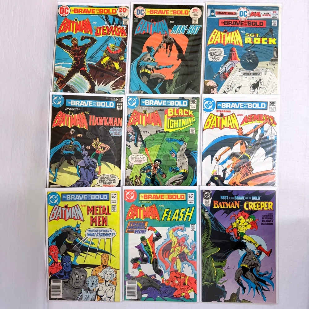 Vintage Batman Comic Book Lot Brave and the Bold Bronze Age Demon Man-Bat 9ct